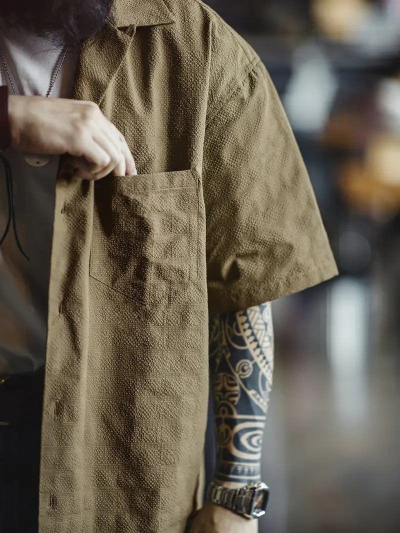 Men’s Short-Sleeve Button-Up Shirt with Pocket