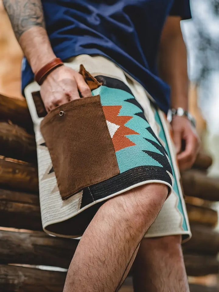 Men's Knit-Look Patterned Shorts