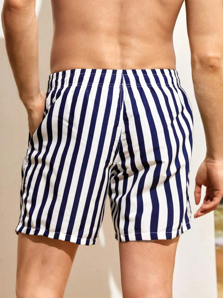 Men's Summer Short with Stripes and Drawstring