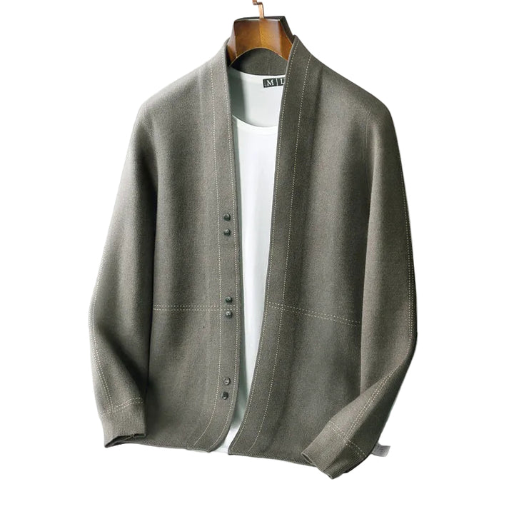 Men’s Open-Front Cardigan with Button Closure