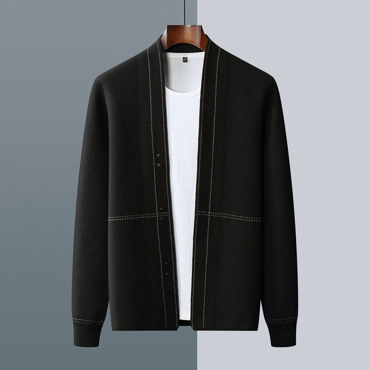 Men’s Open-Front Cardigan with Button Closure