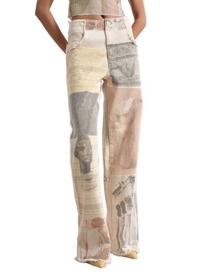 Women’s Patchwork Wide-Leg Pants